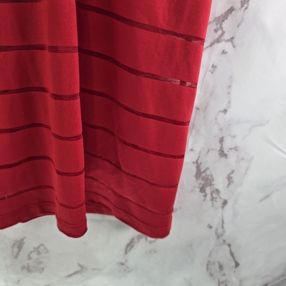 Athletic Works Tank Top Womens XL Red Sheer Striped Racerback Havana - Picture 4 of 8